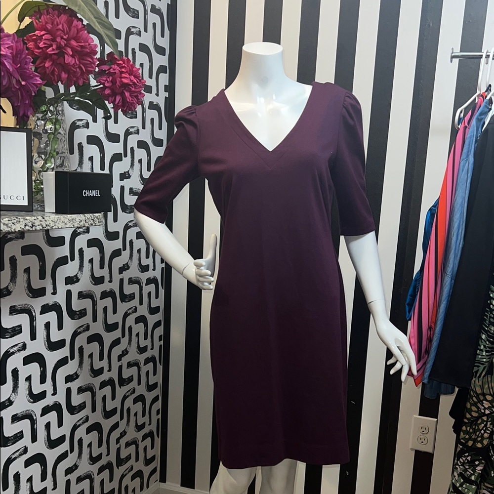 Banana Republic Deep Purple Long Sleeve Dress